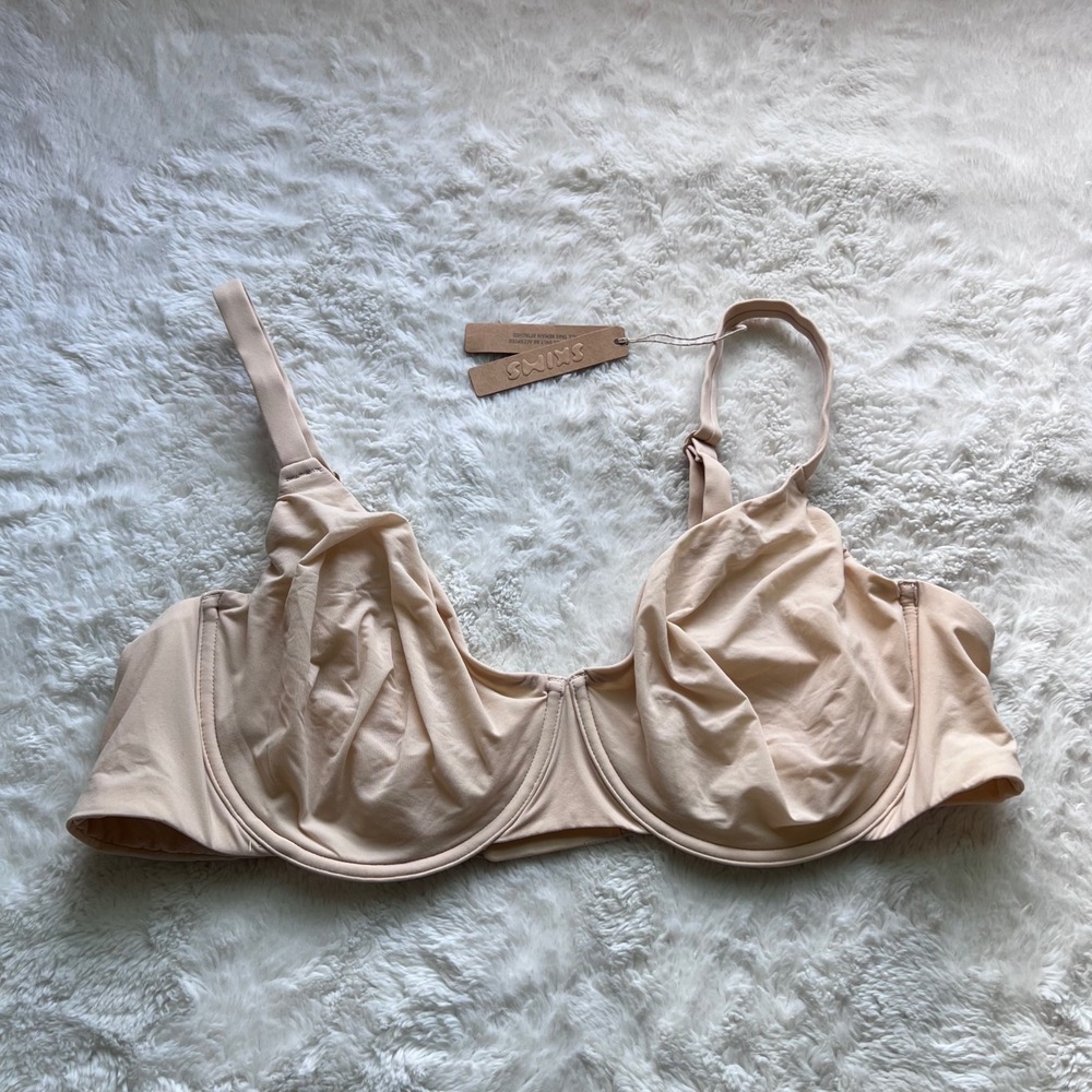 Skims Fits Everybody Unlined Underwire Bra Sand Beige BR-UWR-0234 Womens 44D NWT